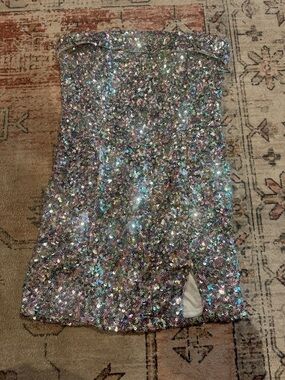 Sequin Tube Mini Dress - Iridescent Pink